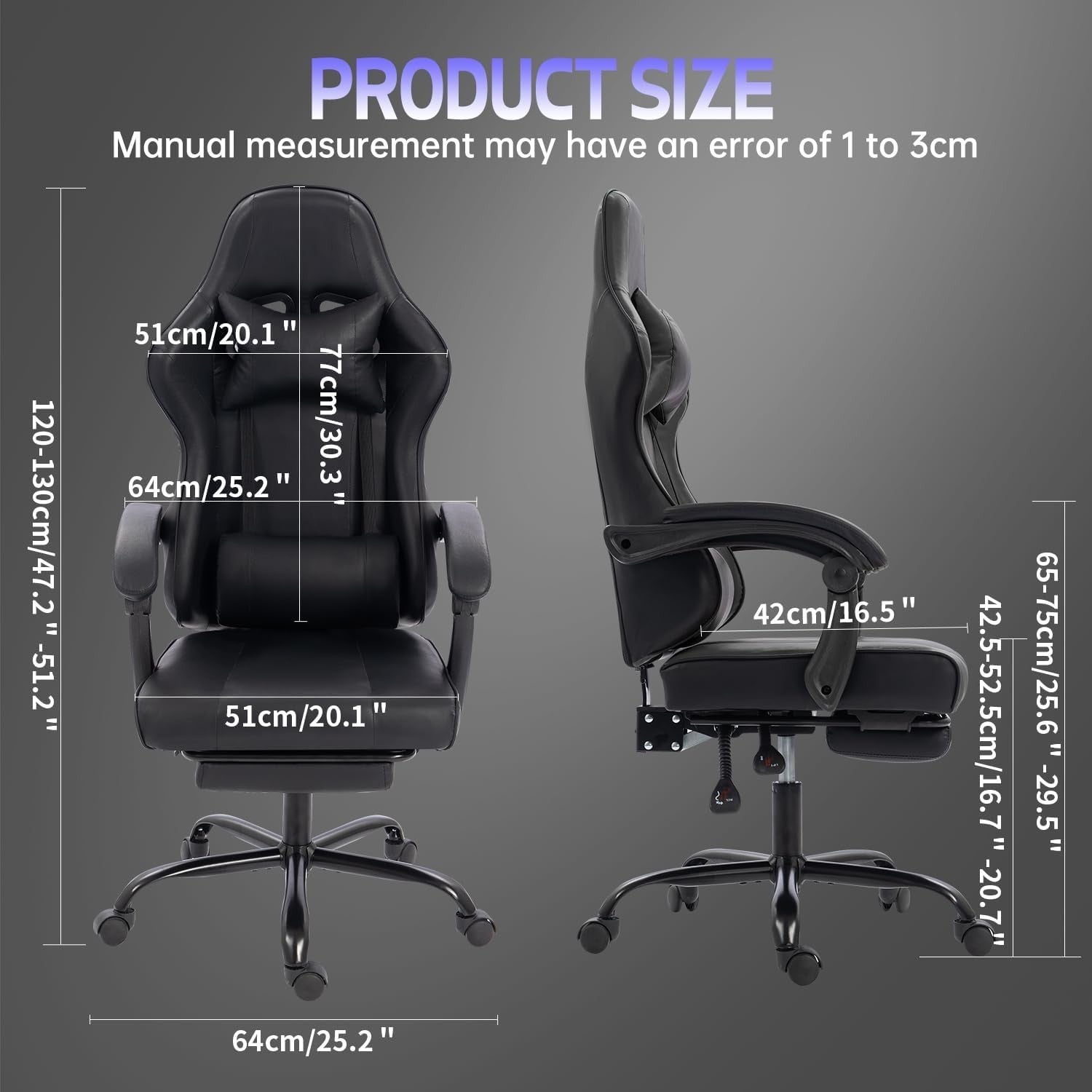 Ergonomic Gaming Chair Recliner Swivel Desk Chair Lumbar