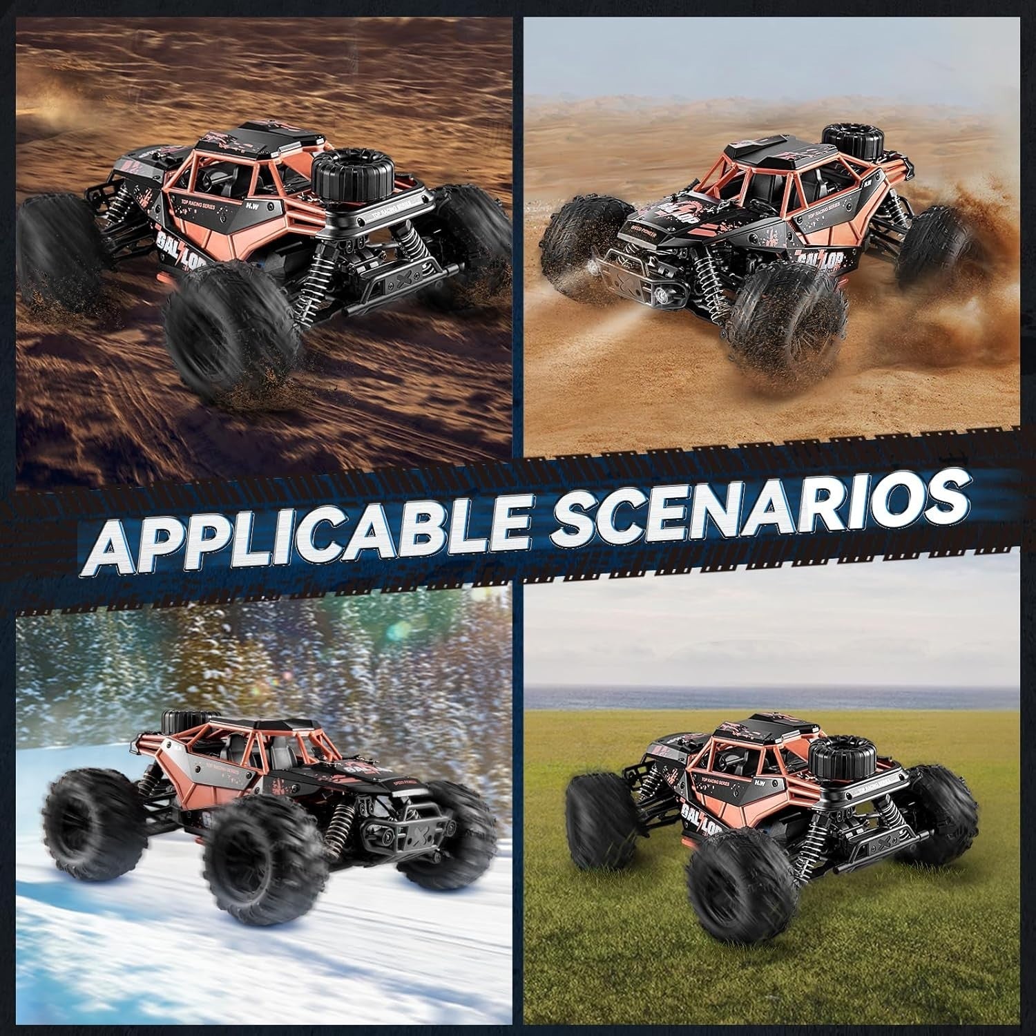 Fast 1:16 RC Truck 4WD 22MPH Off-Road Car Dual Batteries Boys 14+ Gift