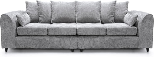 4 Seater Sofa Light Grey Chenille Large Couch Modern Removable Covers Seating