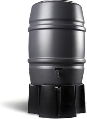 168L Grey Garden Water Butt Kit with Stand & Raintrap Diverter