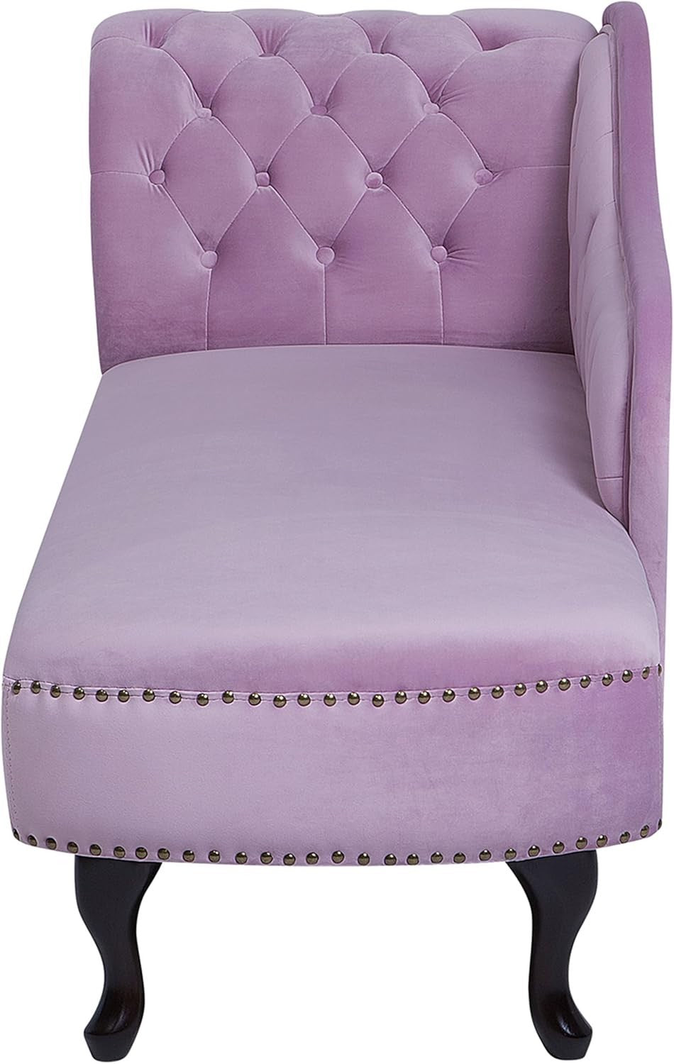 Pink Velvet Chesterfield Chaise Lounge Left-Hand Tufted Sofa 170cm Vintage