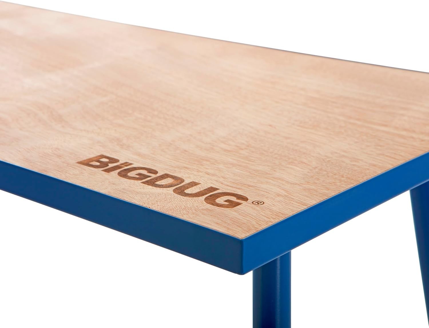 Folding Heavy Duty Workbench 150kg Portable Steel Frame 25mm Wood Top 1000mm