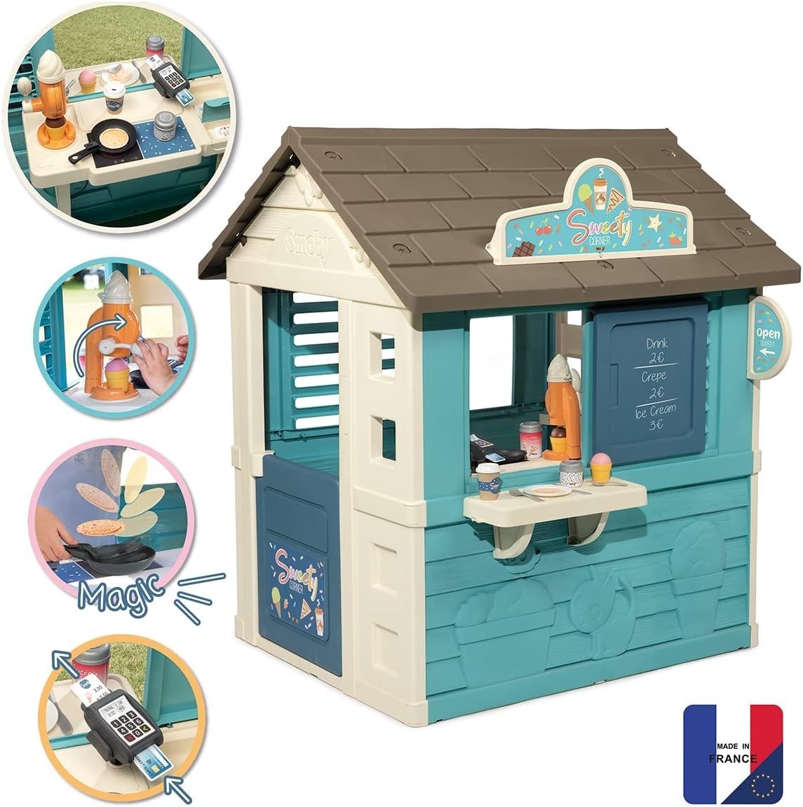 Kids Snack Shop Playhouse Garden Cabin Ice Cream Kitchen Outdoor Toy