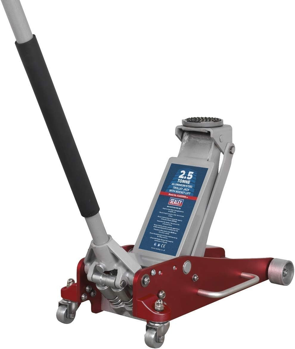 2.5 Ton Aluminium Steel Trolley Jack Rocket Lift 300–468mm Lightweight Quick
