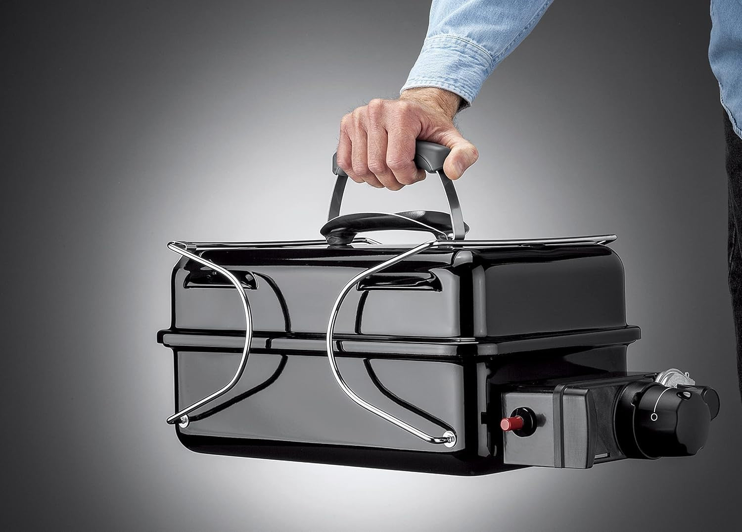 Portable Gas BBQ Grill with Push Ignition – Compact Folding Travel Barbecue