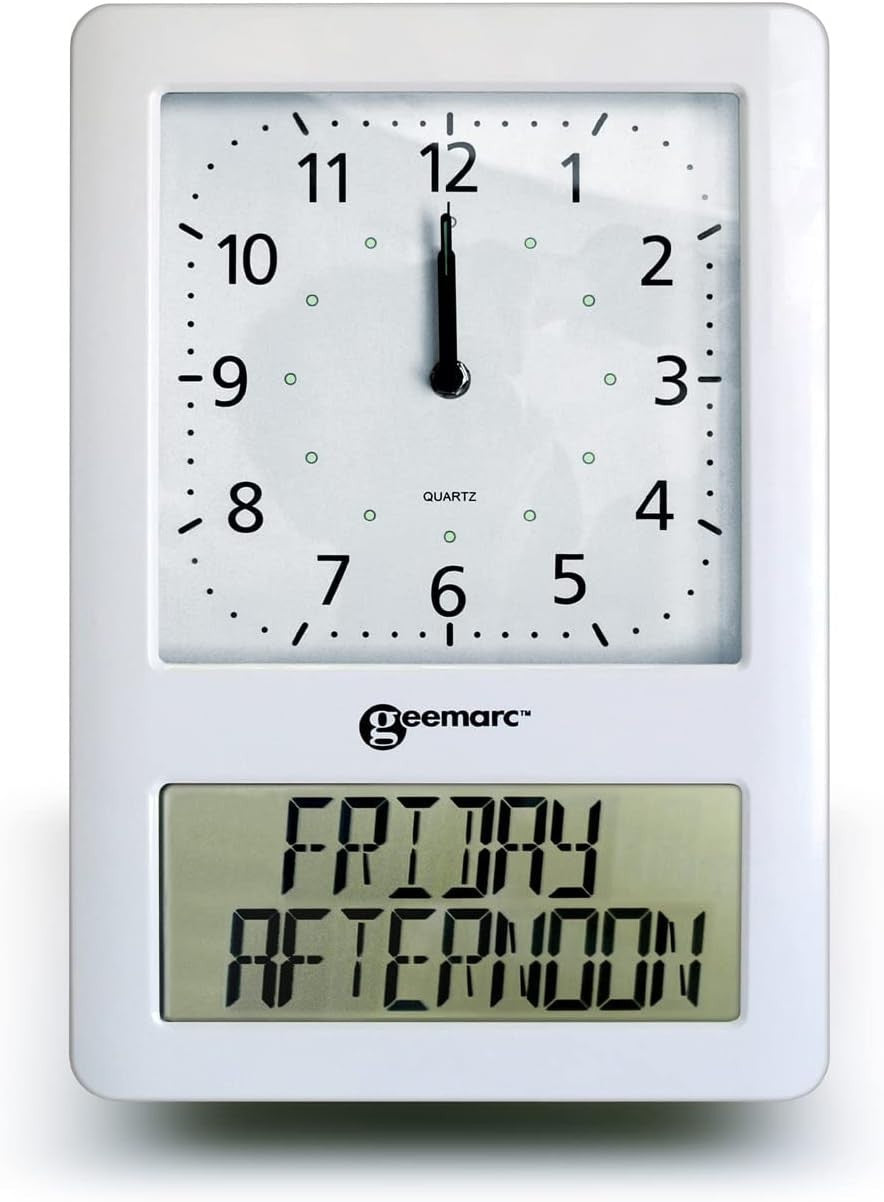 Easy-Read Dementia Clock with Auto Time-Set, Large Digits & Lock Feature