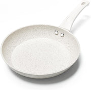 24cm White Non Stick Frying Pan Induction Ready Granite Coating PFOA-Free