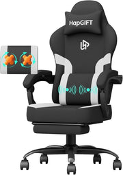 White Gaming Chair Office Desk PC Swivel Faux Leather Ergonomic Max 300 lbs