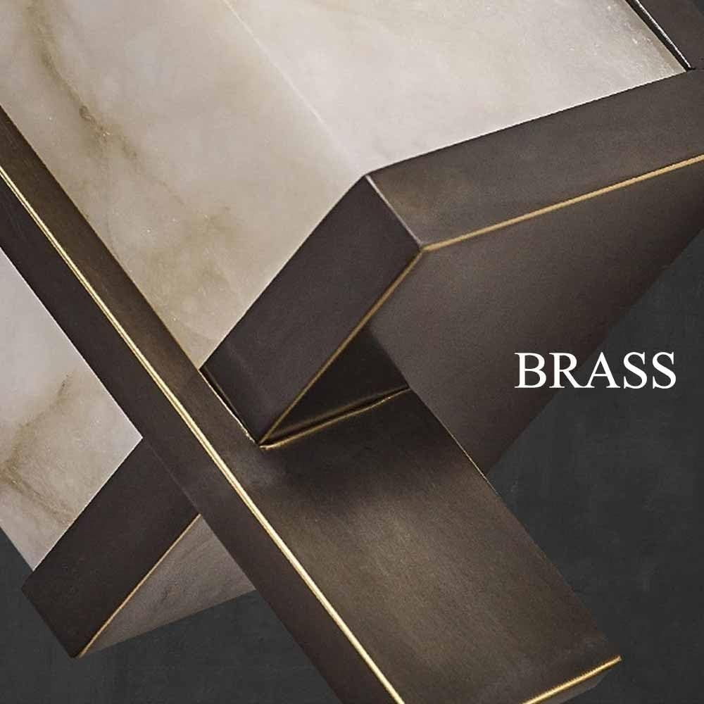 Modern Marble Wall Sconce Light LED Alabaster Brass Indoor Lamp