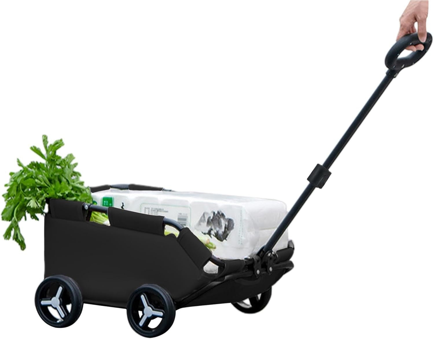 Black Pet Wagon Stroller Foldable Dog & Cat Travel Trolley for Small Pets