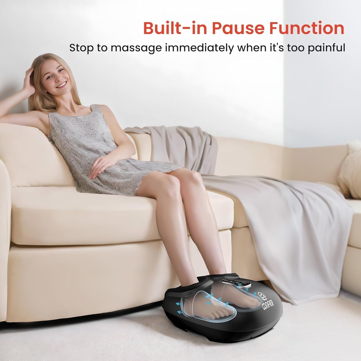 Shiatsu Foot Massager with Heat & Remote, Plantar Fasciitis Pain Relief