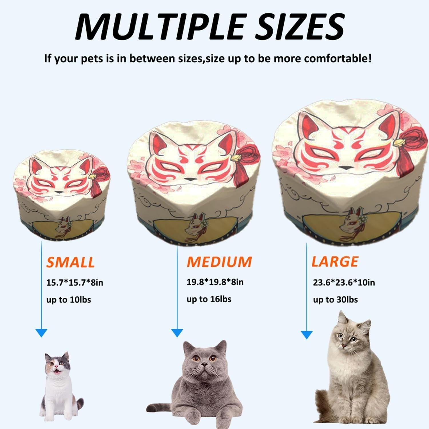 Cat Cave Bed Noodle Cup Self Warming Pet House Non Slip Masks M