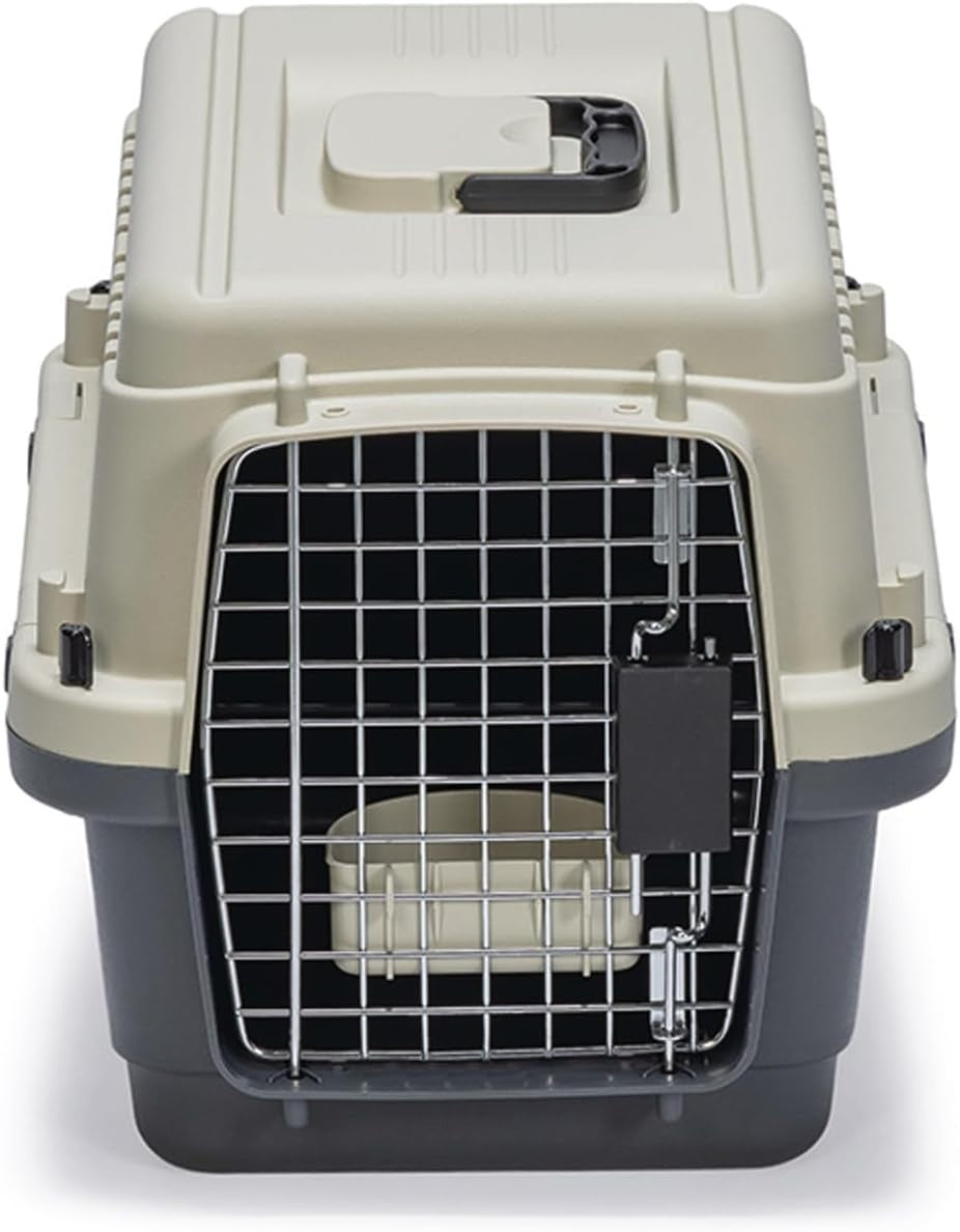 Lockable Dog Transport Crate Plastic Metal Door IATA Compliant 50x33x34cm