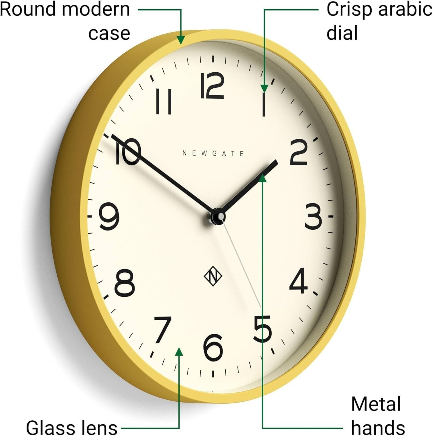 Modern Wall Clock 37cm Silent Non-Ticking Battery Kitchen Office Decor
