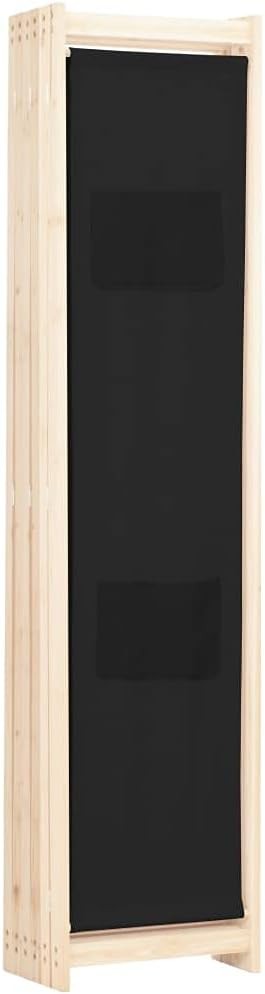 6-Panel Folding Room Divider Privacy Screen Black Fabric 240x170cm Home Partitio