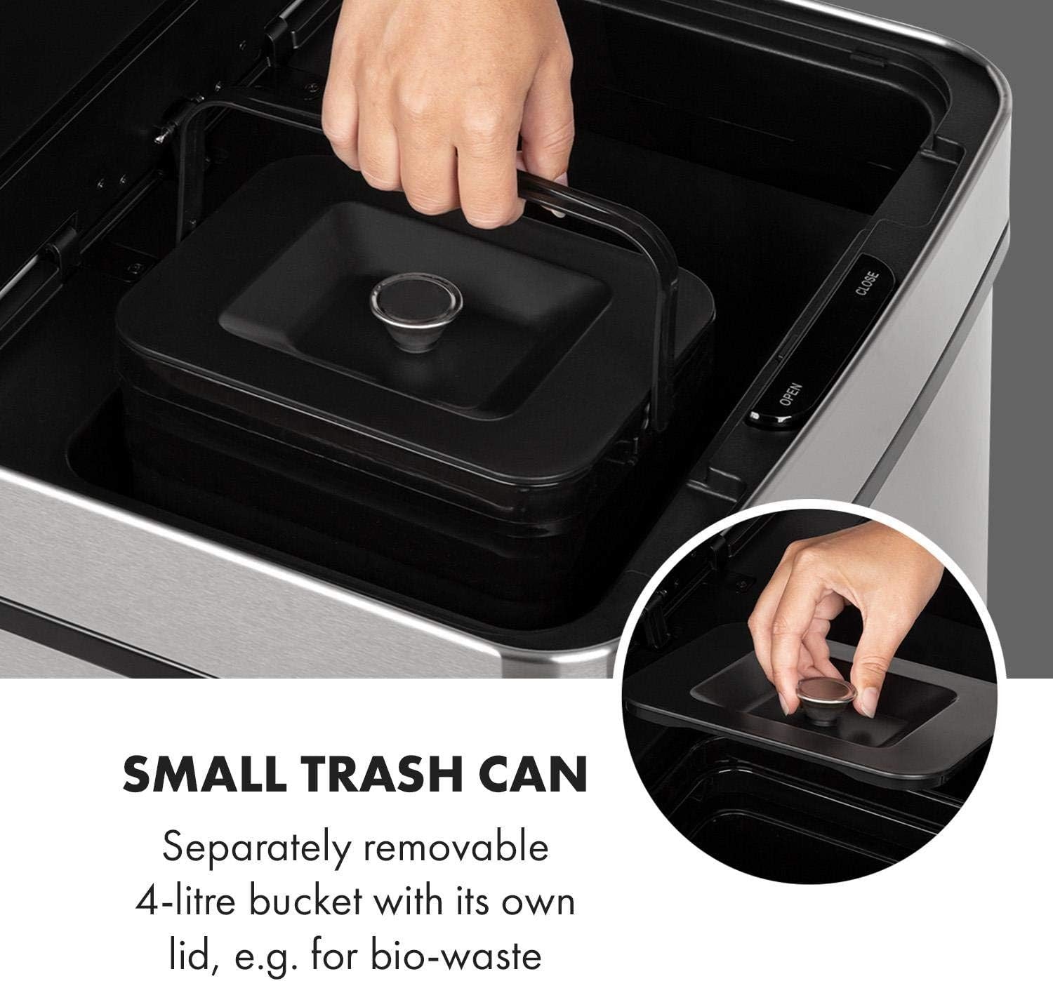 72L Touchless Kitchen Bin | Automatic Sensor Trash Can Silver