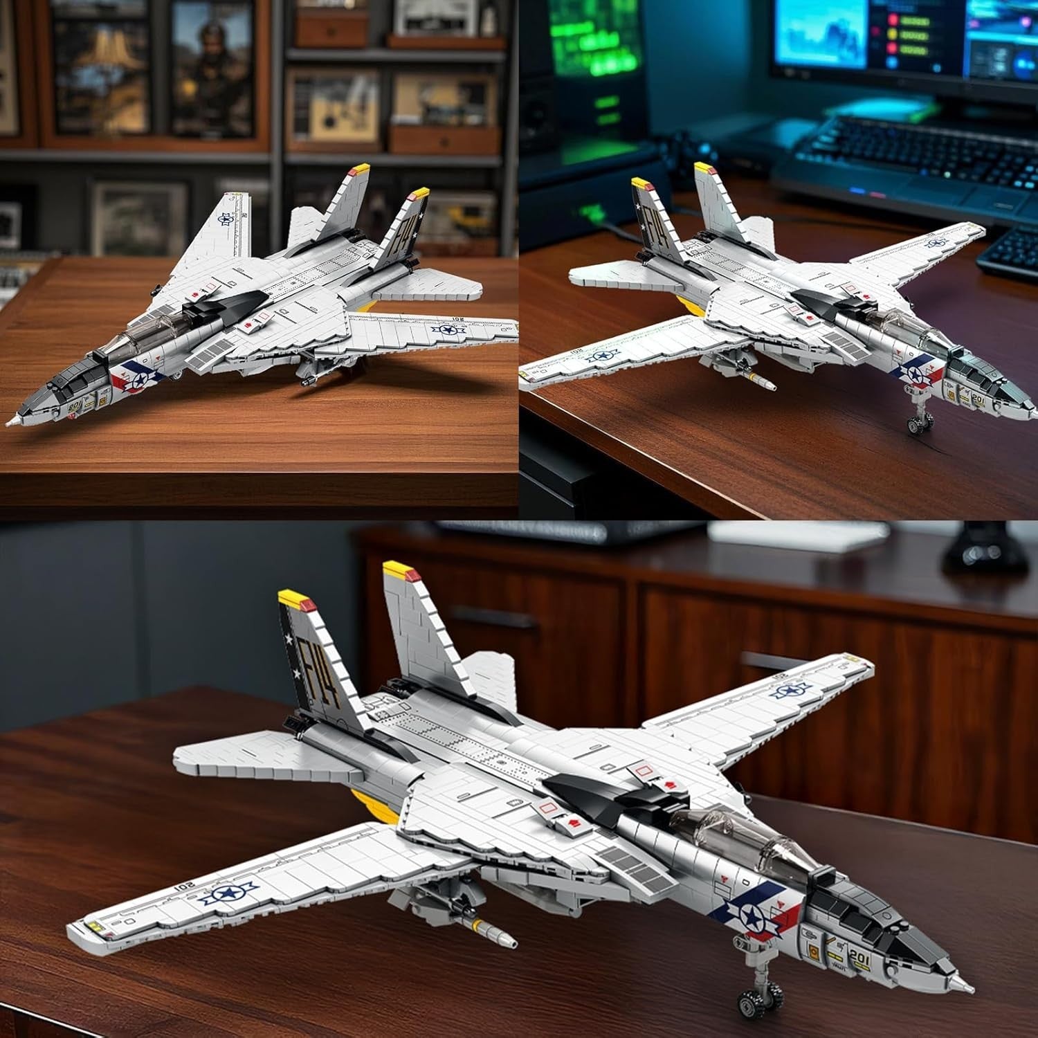 F-14 Fighter Jet Model Kit 1600pcs Military Plane Collectors Set Adults