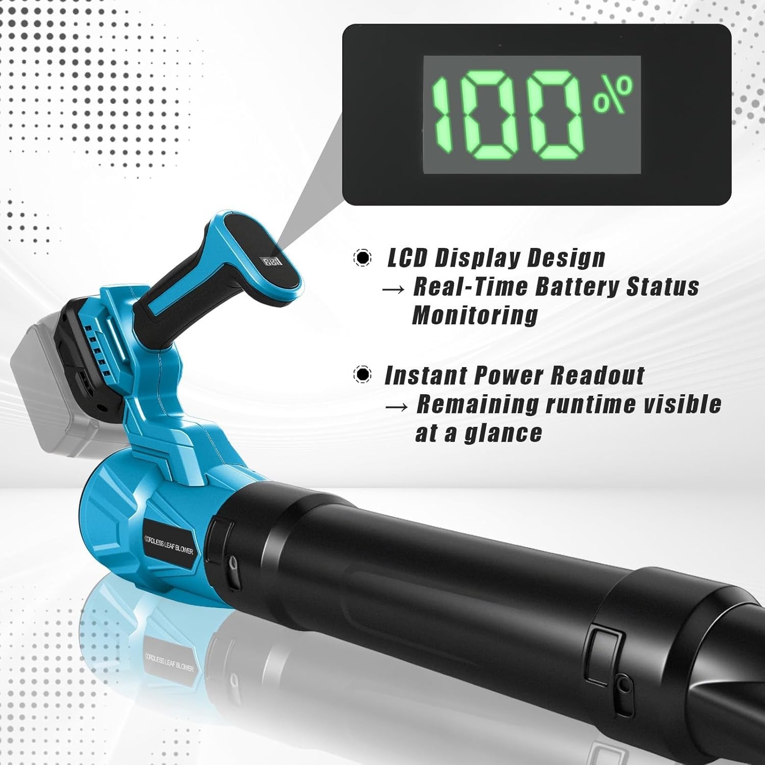 18V Cordless Leaf Blower 30000RPM Variable Speed Lightweight Garden Tool