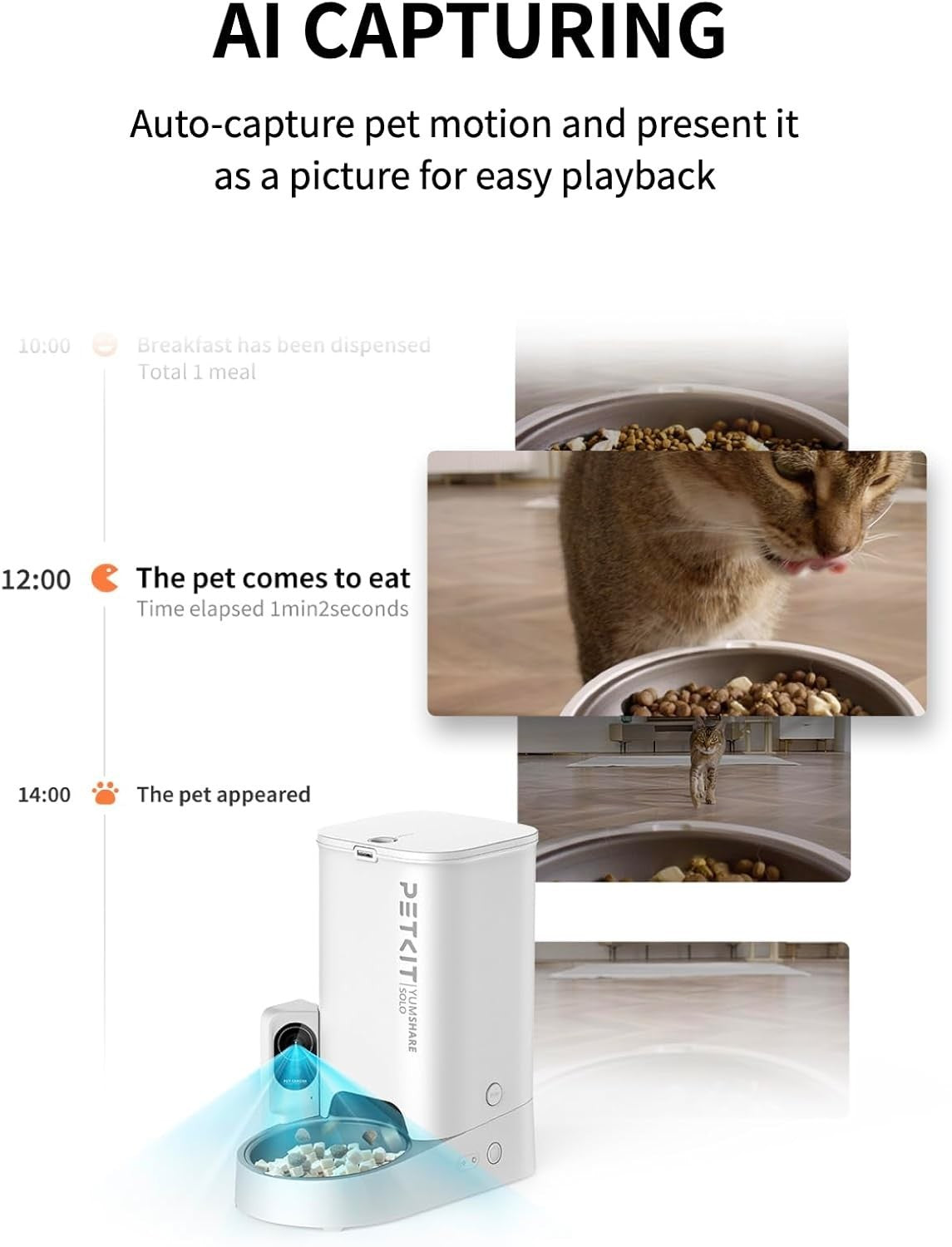 Smart Automatic Pet Feeder Camera 1080P WiFi App Control 3L Food