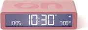 Flip Digital Alarm Clock Reversible On Off Touch Snooze Rechargeable Pink