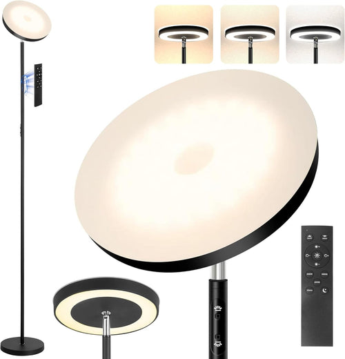 LED Floor Lamp 36W 3600LM Dimmable Torchier with Reading Light Remote