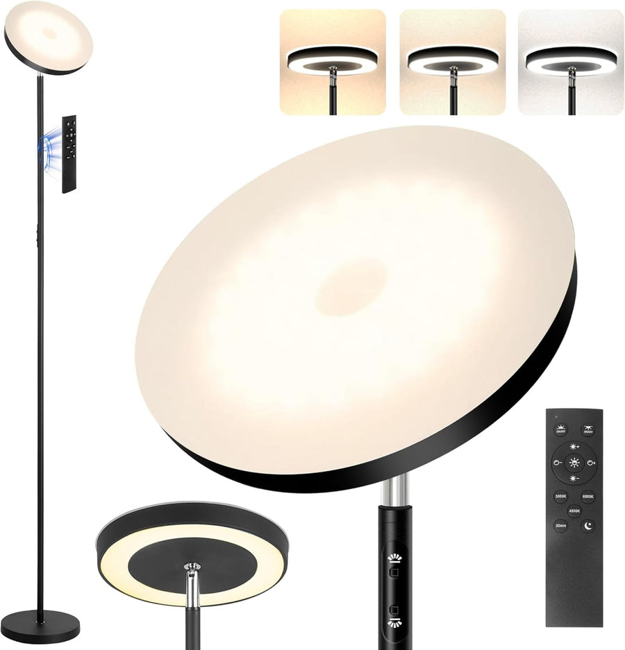 LED Floor Lamp 36W 3600LM Dimmable Torchier with Reading Light Remote