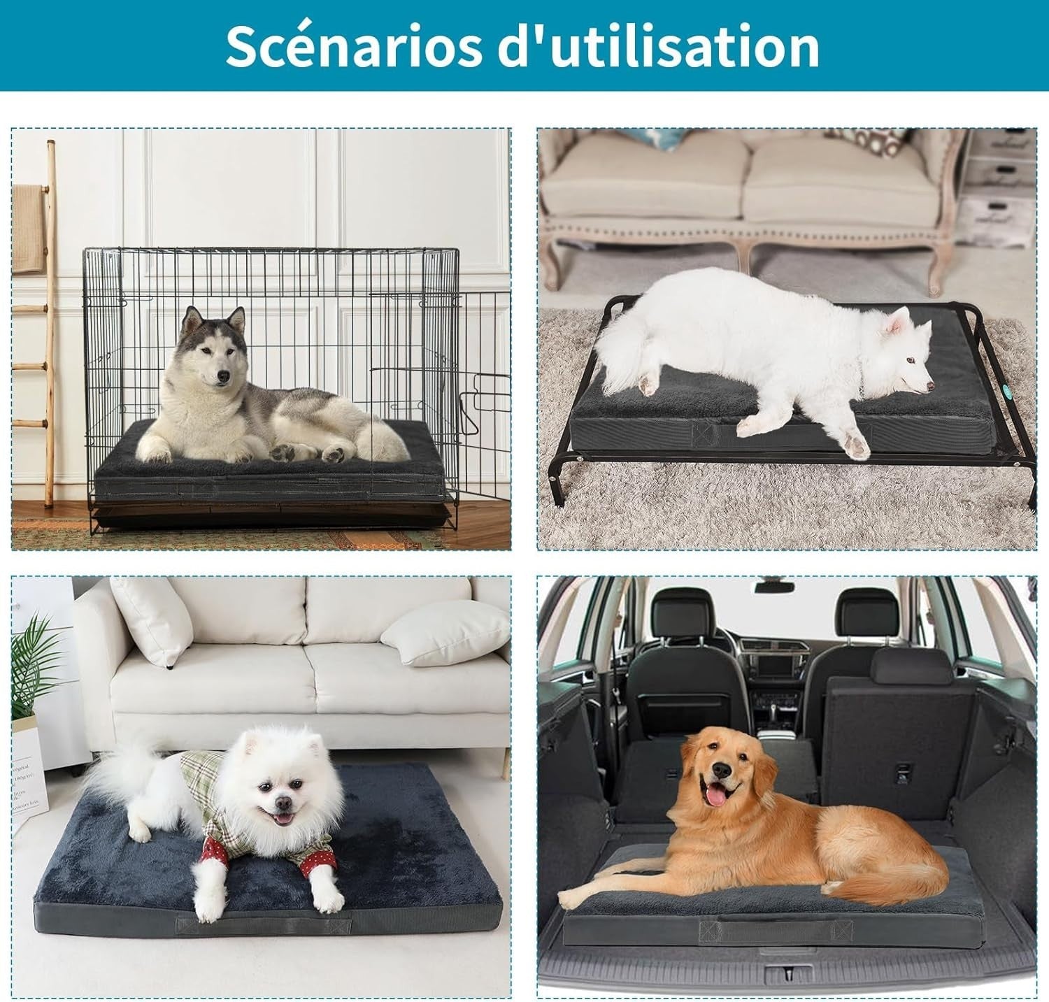 XL Waterproof Orthopedic Dog Bed 120x75x7.5cm Washable