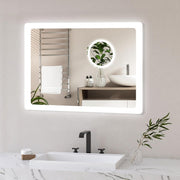 LED Bathroom Vanity Mirror 70x50cm Bluetooth Anti-Fog 3x Magnification