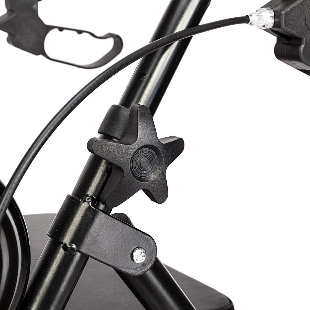 4 Wheel Rollator Walker Lightweight Folding Mobility Aid with Seat Brakes