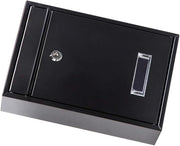 Wall Mounted Mailbox Black Iron Outdoor Post Box Modern Design 32x21cm