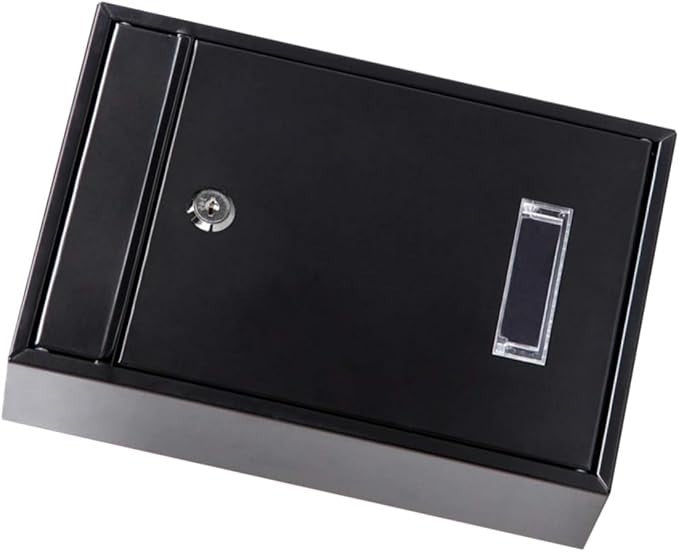 Wall Mounted Mailbox Black Iron Outdoor Post Box Modern Design 32x21cm