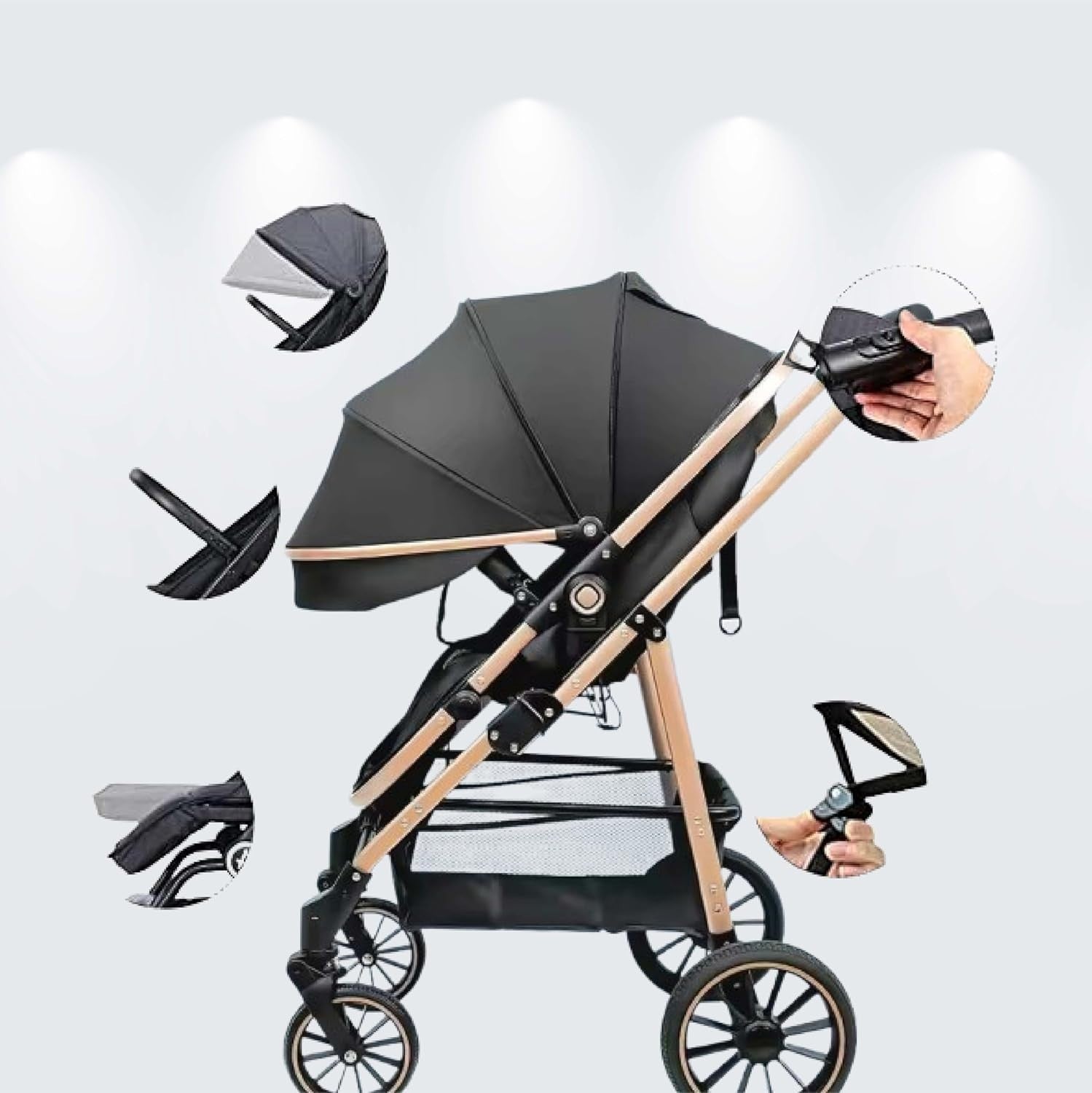 Lightweight Foldable Baby Pushchair Compact Travel Stroller Recline 0–3Y