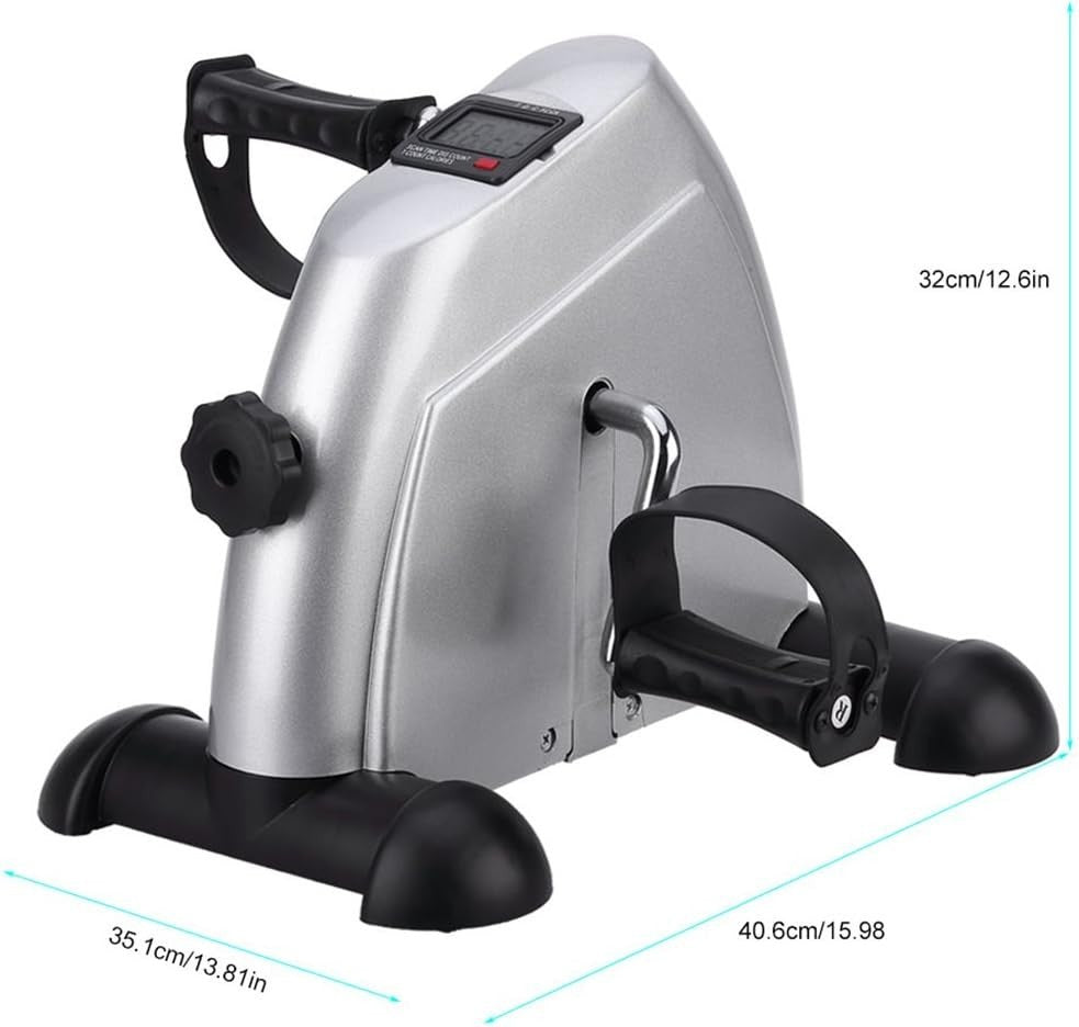 Mini Exercise Bike Pedal Exerciser for Legs & Arms LCD Portable