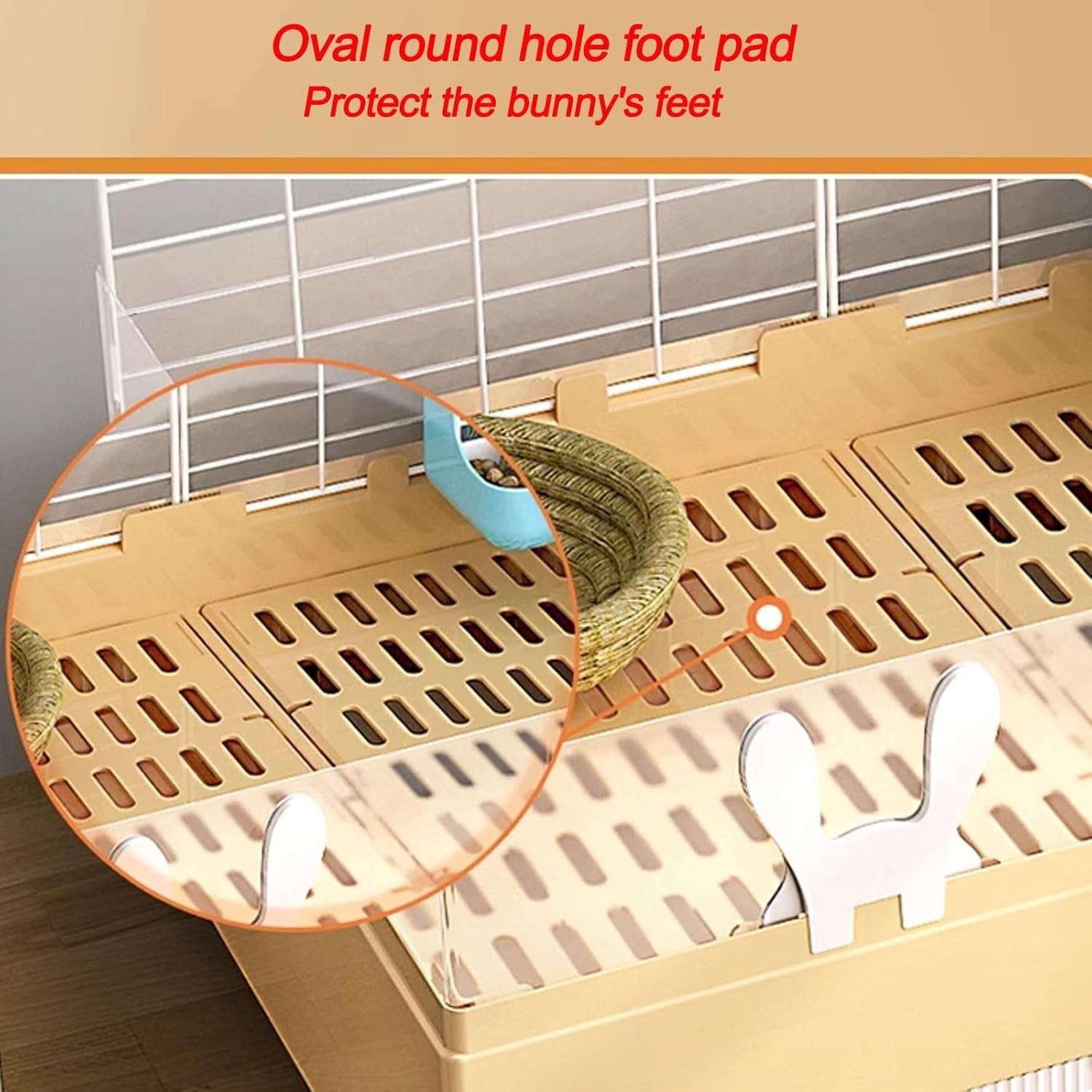 Indoor Rabbit Hutch Bunny Cage Double Layer Easy Clean Large Capacity