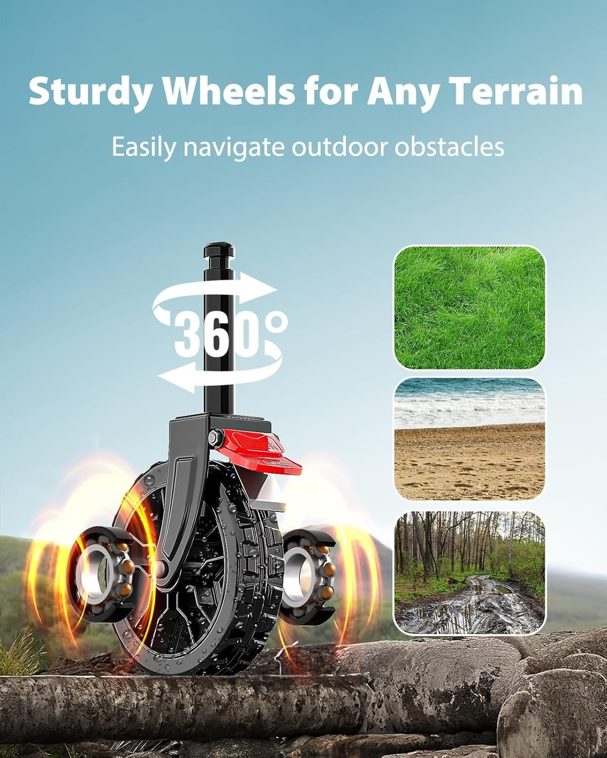 Black Heavy Duty 160L Folding Festival Trolley 360° Wheels Brakes 150kg Cart