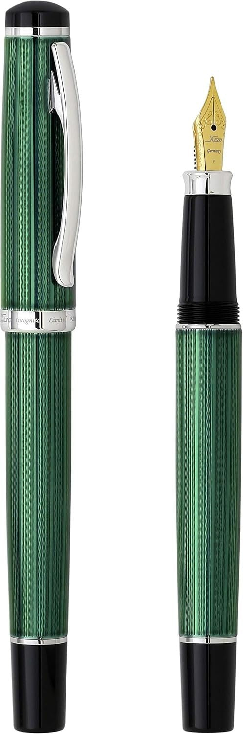 Forest Green Fountain Pen Fine Nib Handcrafted Smooth Writing Set