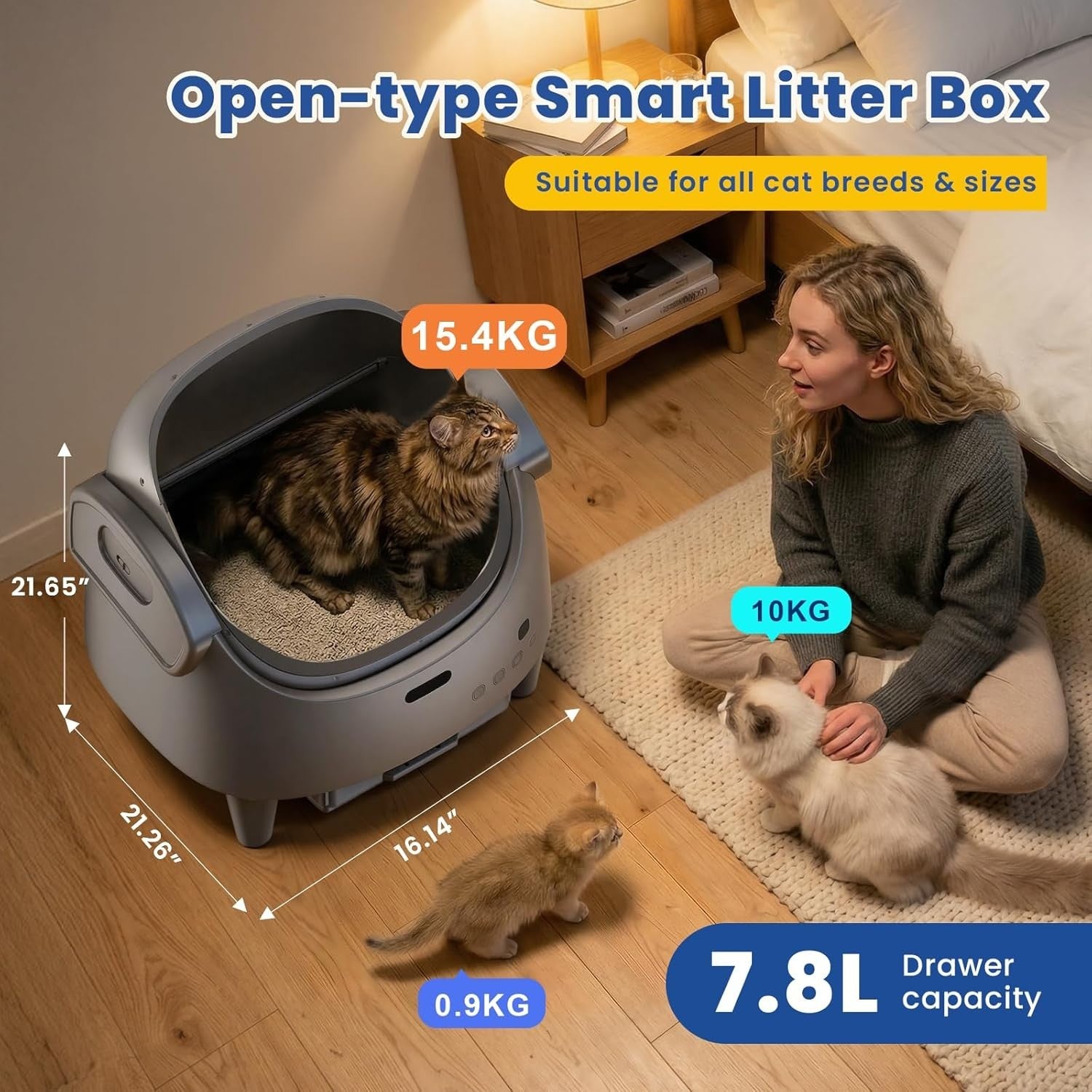 Self Cleaning Cat Litter Box App Control Automatic Litter Robot XXL