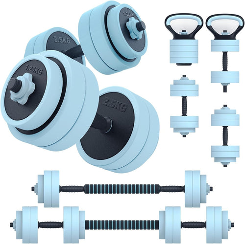 20kg Adjustable Weight Set 4-in-1 Dumbbell Barbell Kettlebell Home Gym