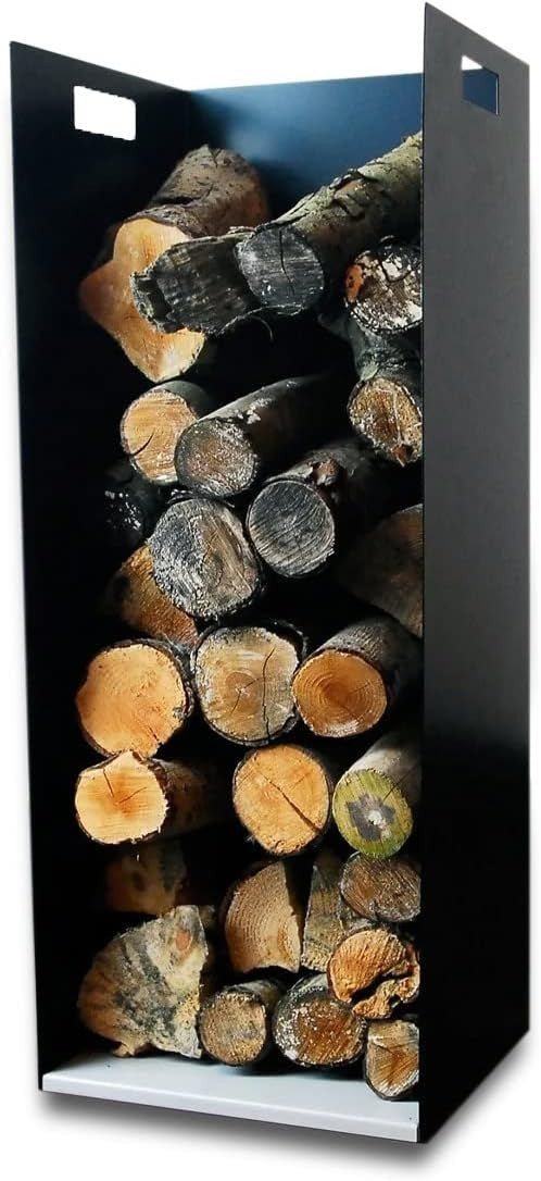 Steel Firewood Log Holder Rack - Indoor Wood Stove Storage, Rust Resistant, 82cm