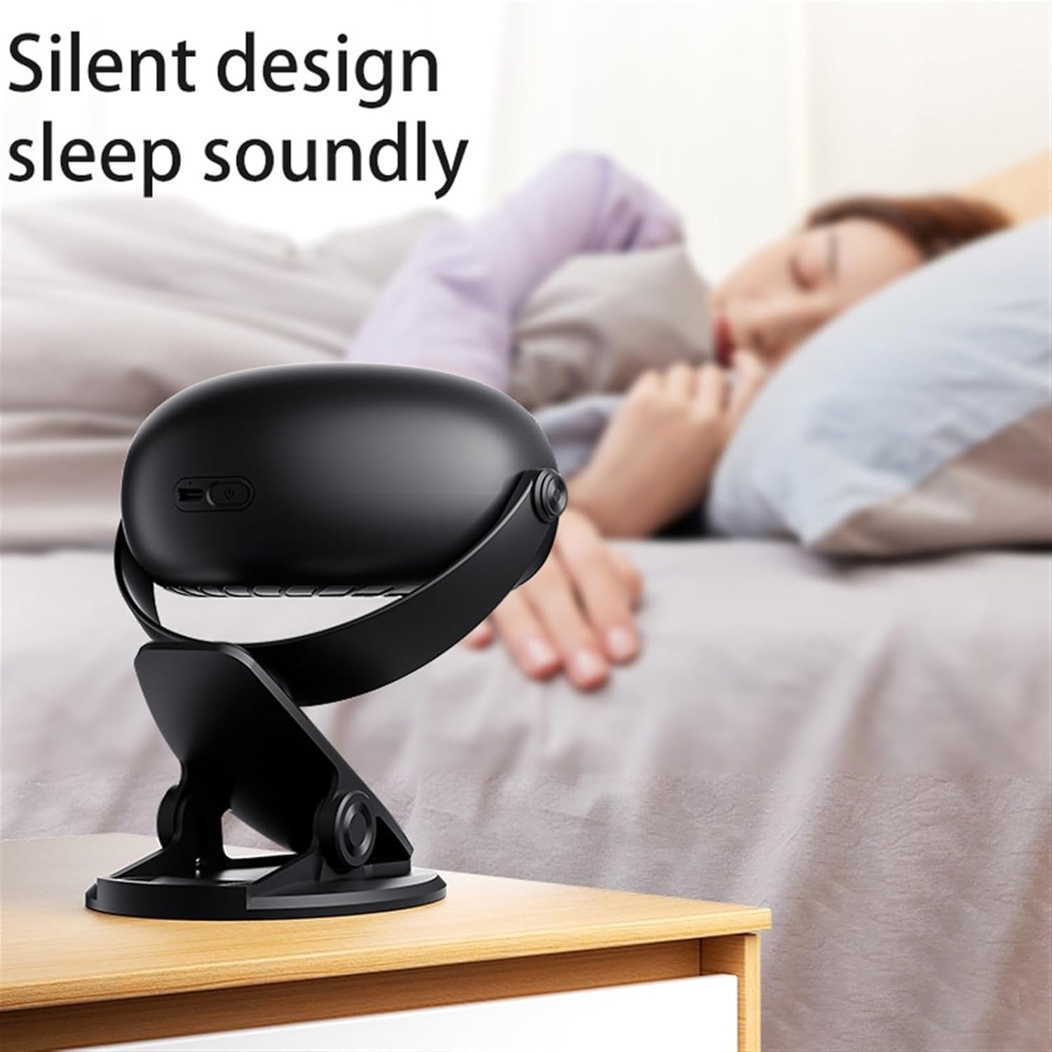 Wall-Mounted Clip Fan 3-Speed USB Rechargeable Quiet Desk Fan – Compact Cooling