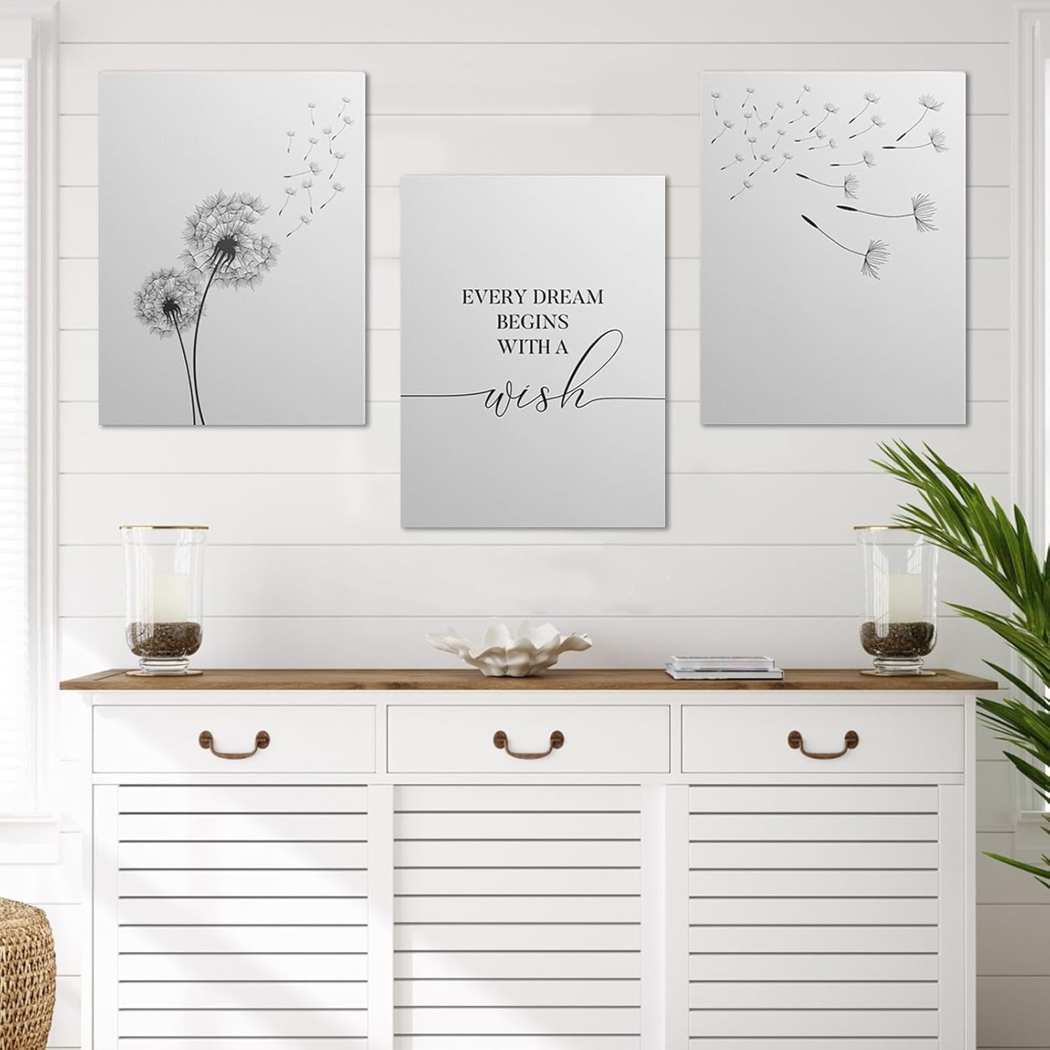 Minimalist Inspirational Wall Art Set of 3 Framed Canvas 30x40cm Prints