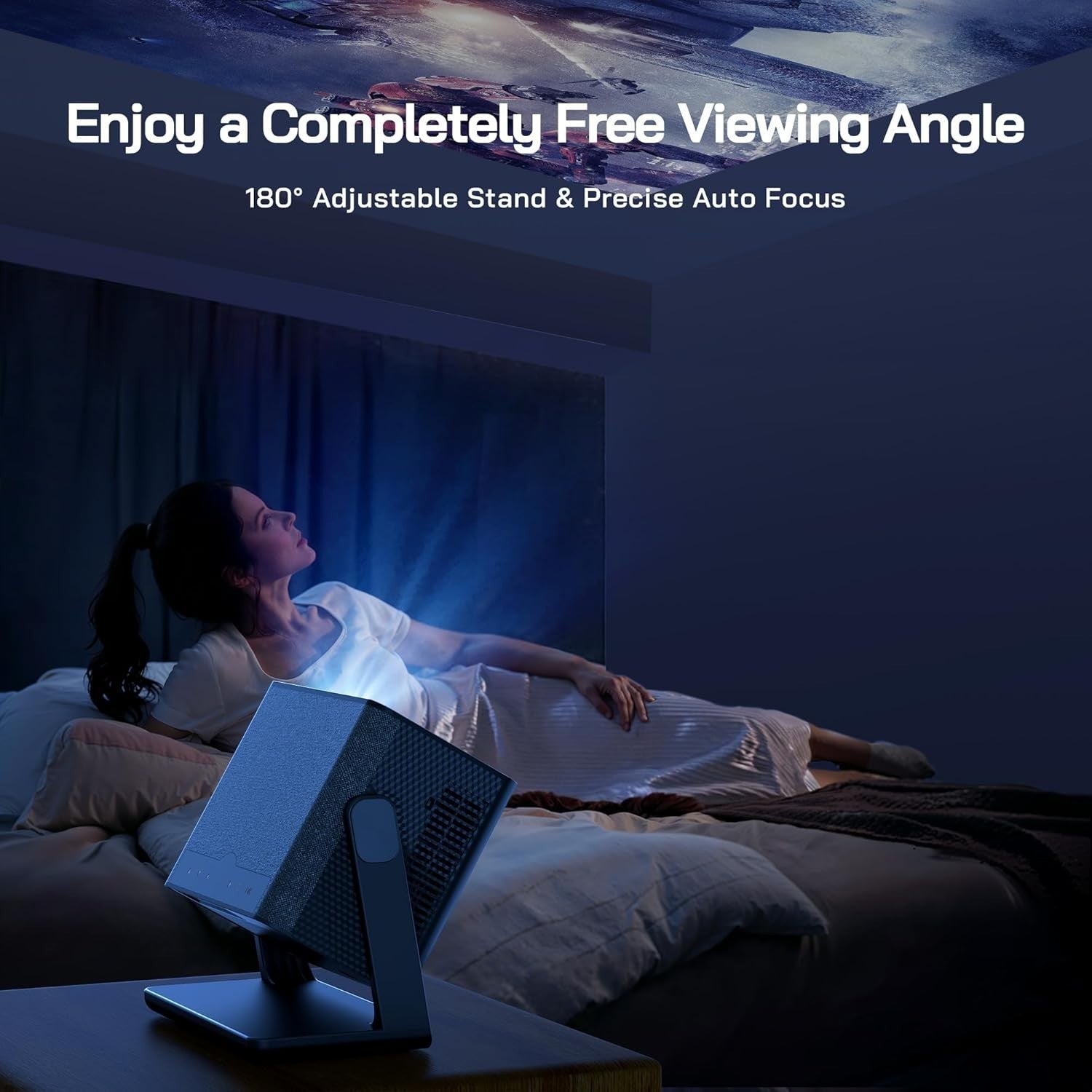 Netflix 4K Smart Mini Projector 900 ANSI WiFi 6 Bluetooth Auto Focus
