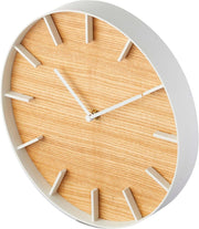 Modern Ash Wood Wall Clock Silent Non-Ticking Large Display Home Decor