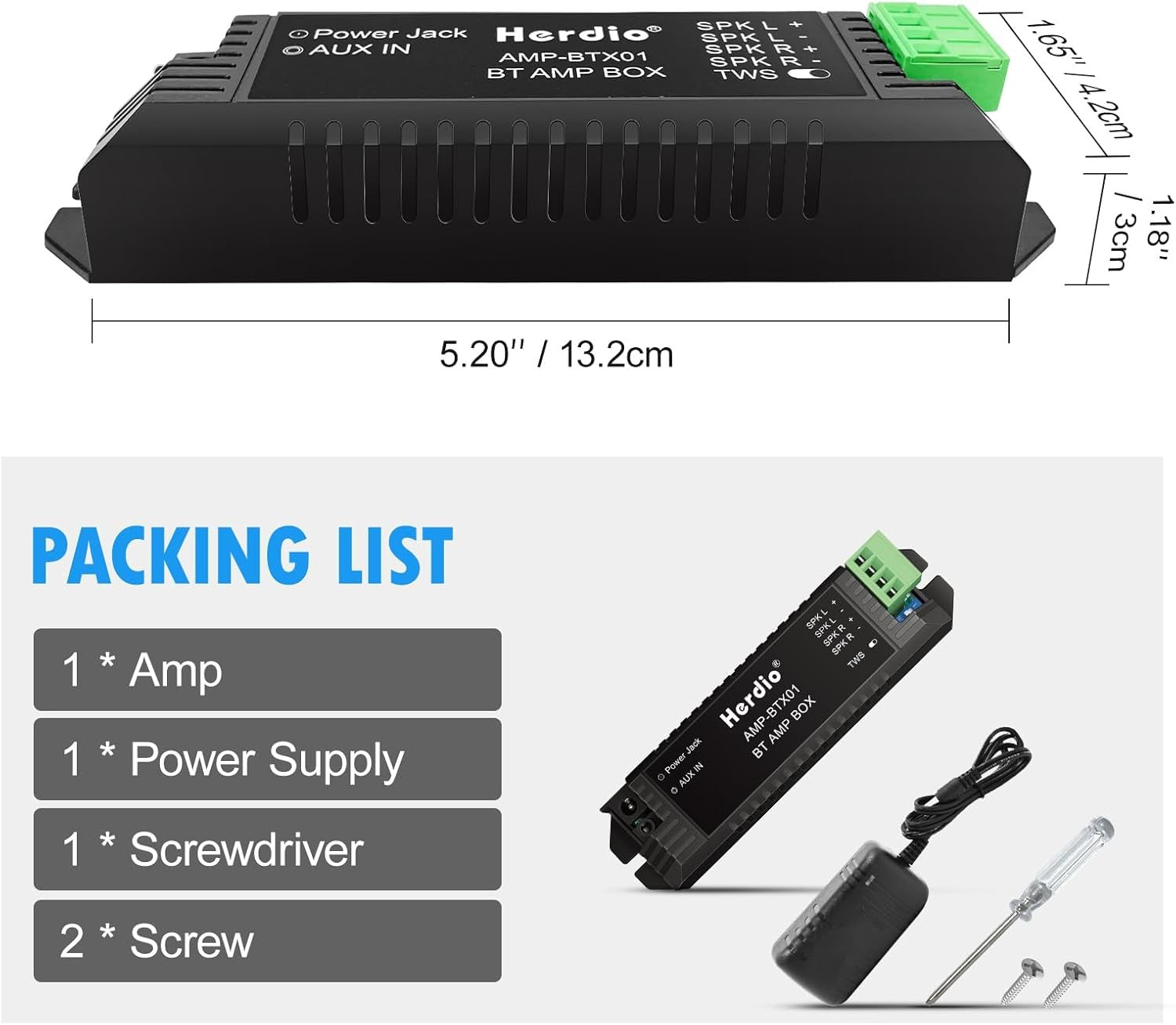 Bluetooth 2.0 Stereo Amplifier Receiver for Passive Speakers AUX