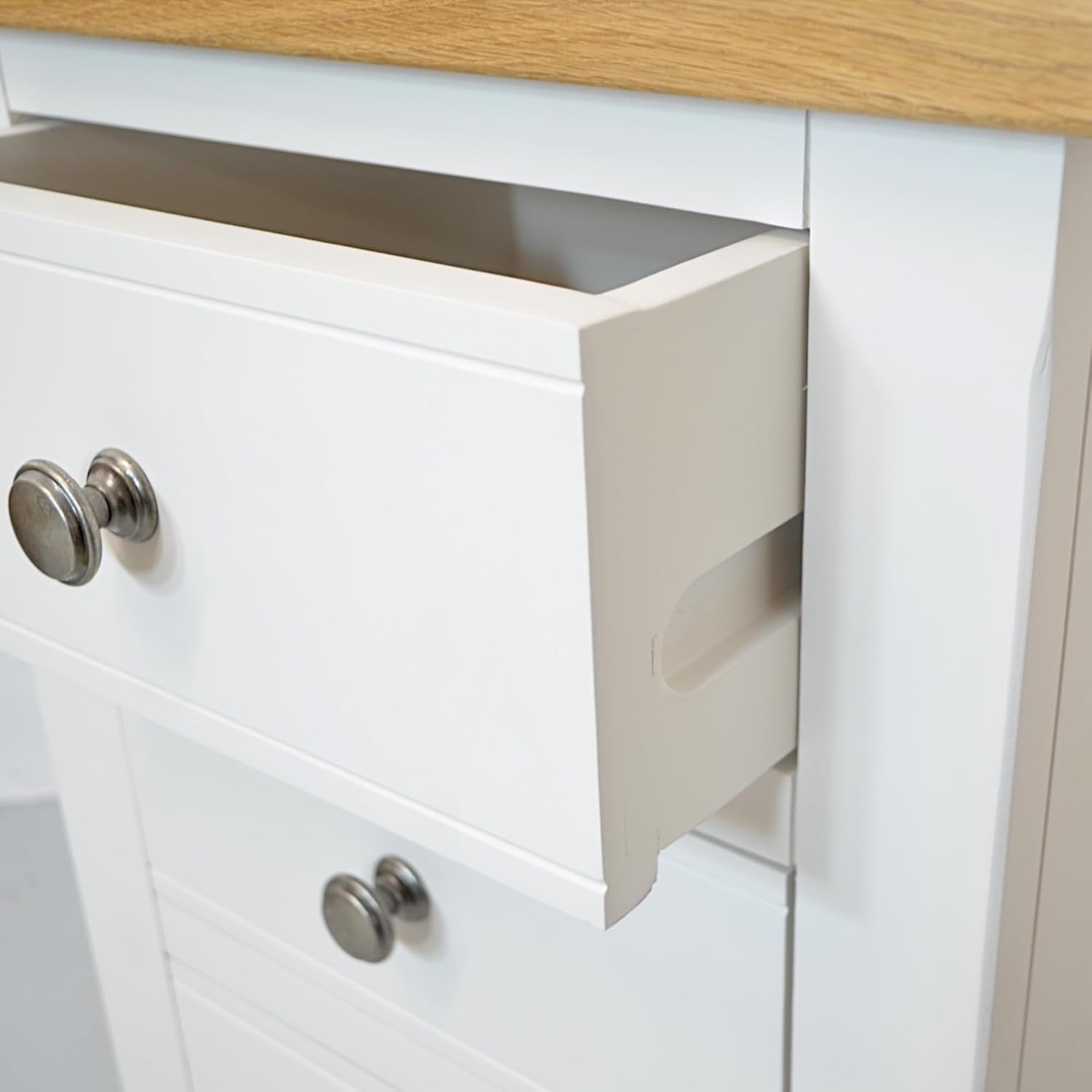 White 5 Drawer Tallboy Chest Slim Storage Bedroom Cabinet 116cm High