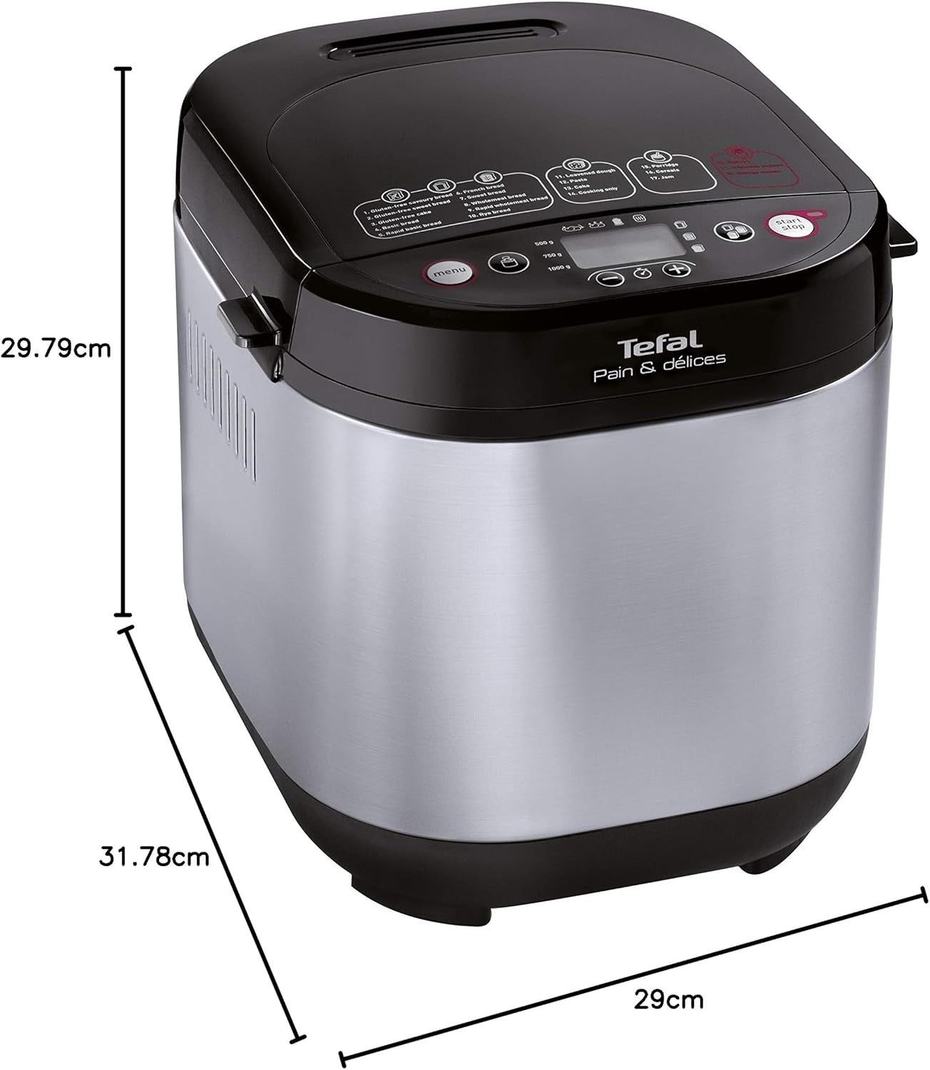 Bread Maker 20 Programs Gluten-Free Yoghurt Jam Black Stainless Steel