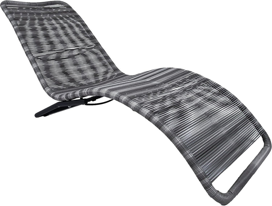 Rattan Garden Sun Lounger Chair Outdoor Patio Bed Grey Woven Recliner