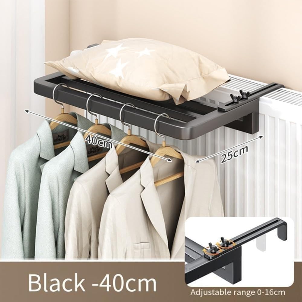 Foldable Heated Clothes Dryer Rack Towel Rail Carbon Steel Indoor Outdoor