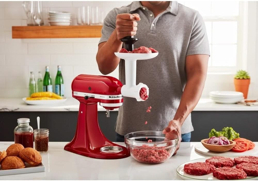 Food Grinder Attachment for Stand Mixer Meat Vegetable Mincer White