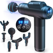 Deep Tissue Massage Gun 99 Speeds LCD Touch Screen 6 Heads Muscle Relief